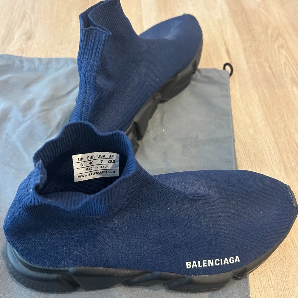 Balenciaga Speed 2.0 Sock Knit Fabric High Top Sneakers - Picture 3 of 7